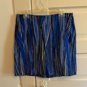 Etcetera Blue and Yellow Striped Mini Skirt